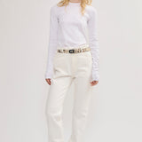 Straight long jeans white