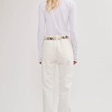 Straight long jeans white