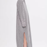 Maxi shirt dress stripe black stripe