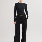 Flared long trousers black