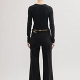 Flared long trousers black