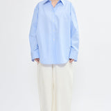 Relaxed-fit pinstripe poplin shirt