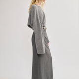 Tailored maxi skirt grey