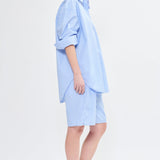 Relaxed pinstripe poplin shorts
