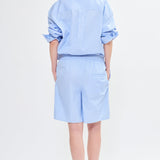 Relaxed pinstripe poplin shorts