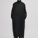 Oversized long coat dark grey