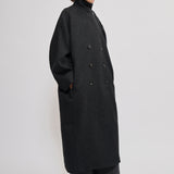 Oversized long coat dark grey