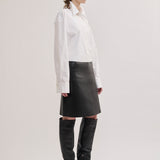 Doublé leather mini skirt