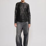 Leather top with back-zip | MTO