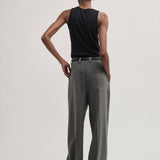 Relaxed-fit pleated trousers grey
