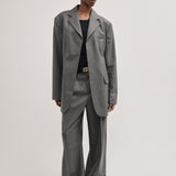 Relaxed-fit blazer jacket grey