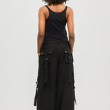 Linen rave trousers black