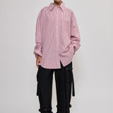 Relaxed-fit pinstripe poplin shirt