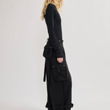 Long-sleeved rib top black