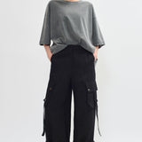 Oversized cotton t-shirt washed grey