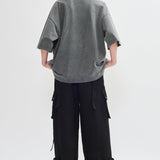 Oversized cotton t-shirt washed grey