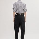High-waisted tapered trousers black