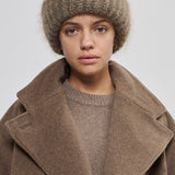 Mohair beanie brown melange