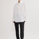 Oversized shirt with stand-up collar