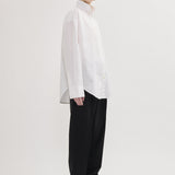 Oversized shirt with stand-up collar