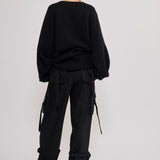 V-neck cashmere sweater black