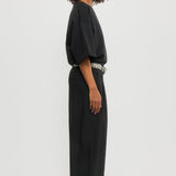 Relaxed-fit pleated trousers black