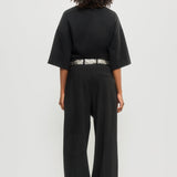 Relaxed-fit pleated trousers black