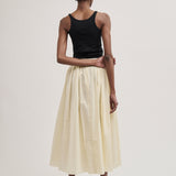 Full silhouette midi skirt yellow