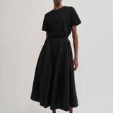 Full silhouette midi skirt black