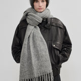 Alpaca blanket scarf grey melange