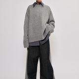 Cashmere crewneck sweater grey melange