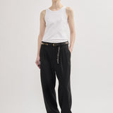 Relaxed-fit pleated trousers black