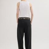Relaxed-fit pleated trousers black