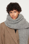 Alpaca blanket scarf grey melange