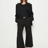 Flared cropped trousers black