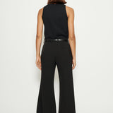 Flared cropped trousers black