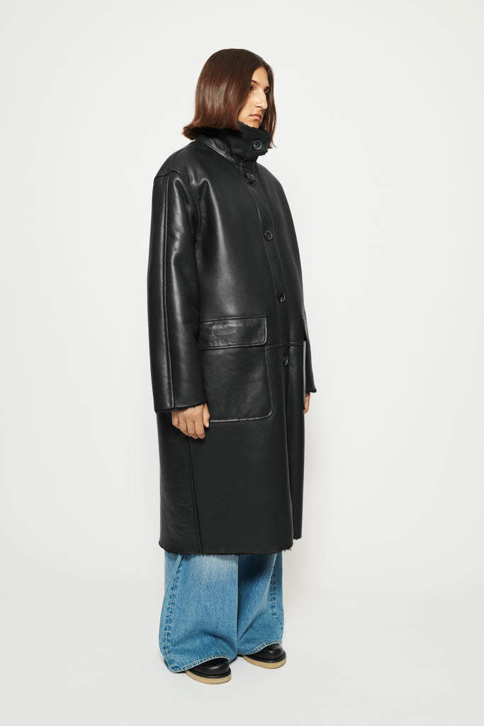 Faux shearling hot sale cocoon coat