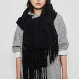 Alpaca blanket scarf black