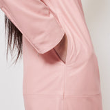 Maxi leather dress powder pink
