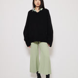 Flared cropped trousers pistachio green