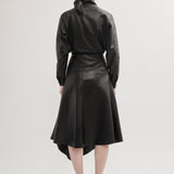 Asymmetric leather skirt | MTO