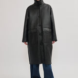 Shearling cocoon coat