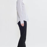 Poplin tie blouse pinstripe