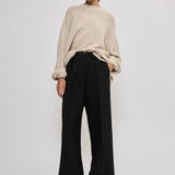 Flat-front tailored trousers