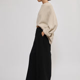 Flat-front tailored trousers