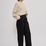 High-waisted barrel fit trousers