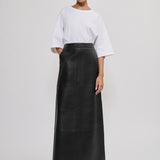 Doublé leather maxi skirt