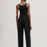 High-waisted barrel fit trousers