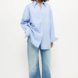 Relaxed-fit pinstripe poplin shirt