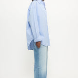 Relaxed-fit pinstripe poplin shirt